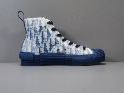 Dior B23 Ht Oblique Transparenc Fashion High Sneakers Shoes Blue Font