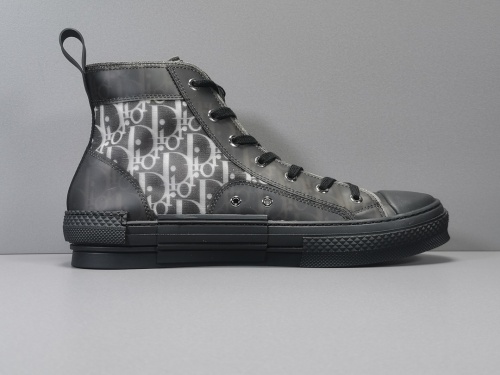 Dior B23 Ht Oblique Transparenc Fashion High Sneakers Shoes Black
