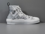 Dior B23 Ht Oblique Transparenc Fashion High Sneakers Shoes Newspaper
