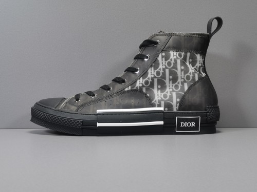 Dior B23 Ht Oblique Transparenc Fashion High Sneakers Shoes Black