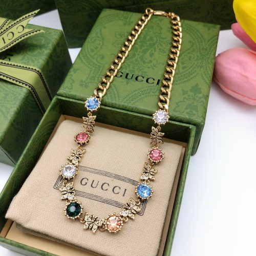 Gucci New GG Fashion Colored Diamond Necklace