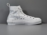 Dior B23 Ht Oblique Transparenc Fashion High Sneakers Shoes White