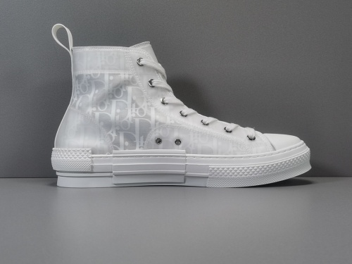 Dior B23 Ht Oblique Transparenc Fashion High Sneakers Shoes White