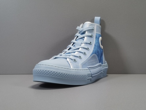 Dior B23 Ht Oblique Transparenc Fashion High Sneakers Shoes Blue