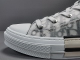 Dior B23 Ht Oblique Transparenc Fashion High Sneakers Shoes Black And White