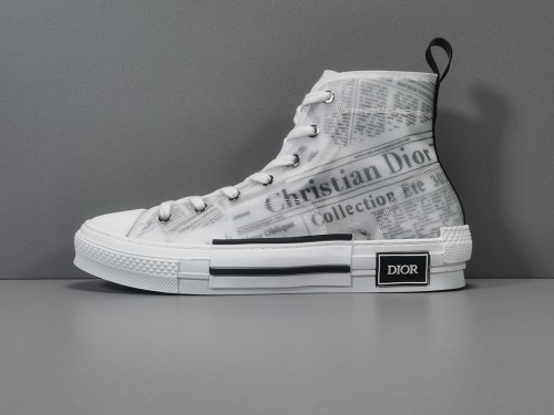 Dior B23 Ht Oblique Transparenc Fashion High Sneakers Shoes Newspaper