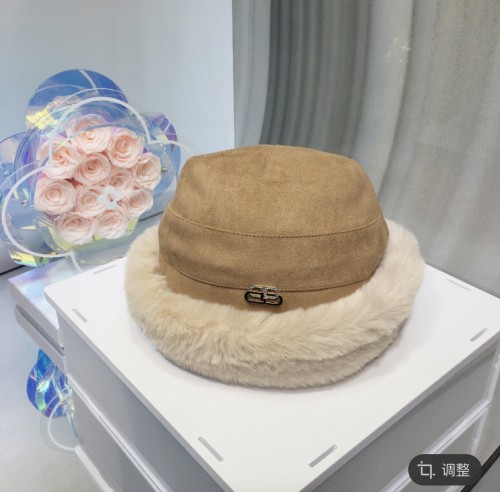 Balenciaga Warm Fisherman Hat Suede Basin Hat Plush Hat