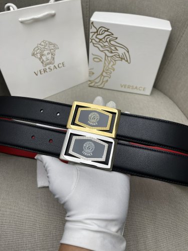  Versace Business Double Sided First Layer Cowhide Belt 3.8cm