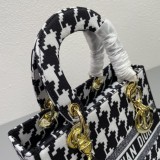  Dior Embroidery Logo Hollow Handbag Crossbody Bag Black Sizes :24*20*11cm 