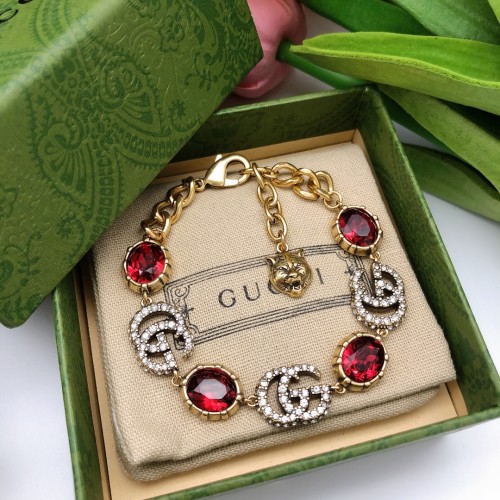 Gucci Double G Logo Gemstone Bracelet
