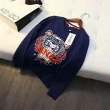 Kenzo Women's Navy Blue Tiger Head Round Neck Sweatshirt