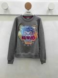 Kenzo Men's Gray Rainbow Tiger Head Round Neck Sweatshirt