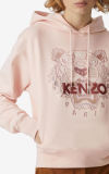 KENZO Women's Embroidered Tiger Head Hooded Sweatshirt Pink