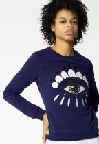 KENZO Women's Blue Embroidered Eye Sweatshirt Sweatshirt