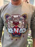 KENZO Men's Grey Sky Blue Tiger Head Sweatshirt Long Sleeve