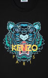 Kenzo Women Yellow Letter Tiger Print T-Shirt Black