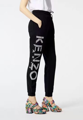Kenzo Women Black Sweatpants Sports Casual Pants