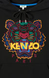 Kenzo Men Black Gold Letters Hooded Sweatshirt