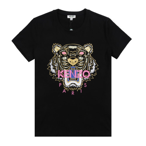 KENZO Women Hot Stamped Tiger Head Print T-shirt
