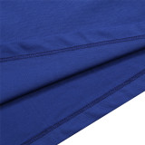 KENZO Men Women Blue Tiger Head Round Neck Short Sleeve T-Shirt