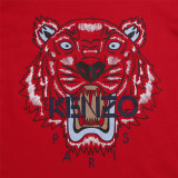 KENZO Men Red Tiger Head Round Neck Short Sleeve T-Shirt