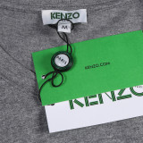KENZO Men Graffiti Dragon Beard Tiger Head Round Neck Short Sleeve T-Shirt Grey
