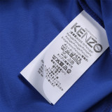 KENZO Men Women Blue Tiger Head Round Neck Short Sleeve T-Shirt