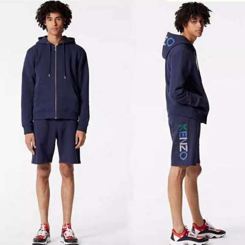 Kenzo Men Print Logo Fashion Casual Sports Shorts Royal Blue