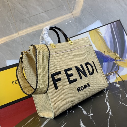 Fendi Sunshine Straw Tote Bag Sizes: 31x17x35cm