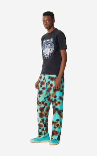 Kenzo Men Women Embroidered Tiger Head Short Sleeve T-Shirt Black