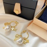 Louis Vuitton Fashion Multi Flower Key Pearl Earrings