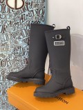 Louis Vuitton New Arrival Fall Winter Military Boots Frosted Cowhide Boots
