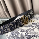 Dior Classic Aphabet ClothJacquard Embroidery CD Buckle Belt 3.5CM