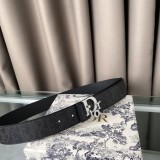 Dior Classic Aphabet Cloth Jacquard Embroidery CD Buckle Belt 3.5CM