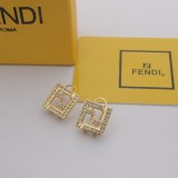 Fendi F Full Diamond Letter Earrings