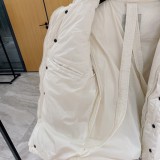Moncler Women White Fritillary Glossy Patent Leather Down Jacket