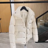Moncler Women White Fritillary Glossy Patent Leather Down Jacket
