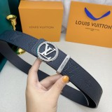 Louis Vuitton Embossed Double Sided Top Layer Cowhide Belt 3.8cm