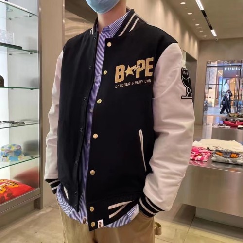 BAPE/A/Bathing Ape Unisex Stitched Baseball Owl Jacket Air Force Suit Flight Suit Jacket