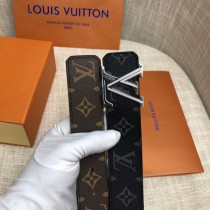 Louis Vuitton Old Flower Logo Double Belt 4.0cm