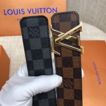 Louis Vuitton New Check Pattern Double Belt 4.0cm