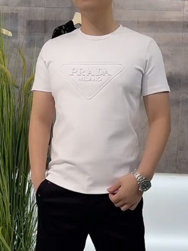 Prada Classic Three-Dimensional Embossed Letter Printed T-Shirt
