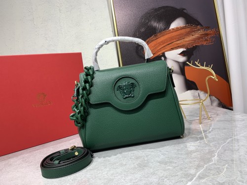 Versace LaMedusa Clutch Messenger Bag Green Size 26-12-20CM