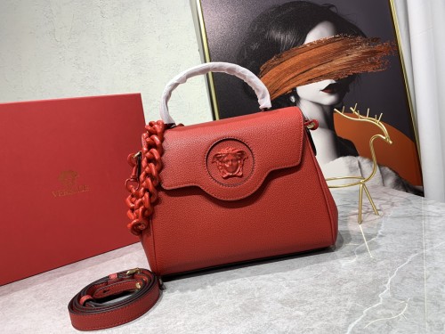 Versace LaMedusa Clutch Messenger Bag Red Size 26-12-20CM