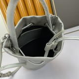 BALENCIAGA NAVY CABAS Bucket Bag Silver Size: 15-23-15cm