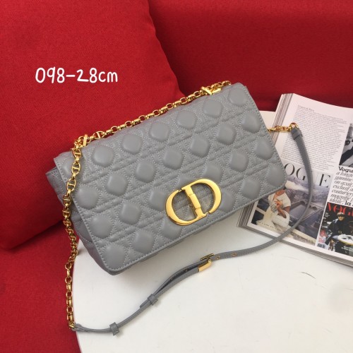 Dior Rattan Check Lamb Pattern Seven Liantie Bag Crossbody Bag Gray Size: 28x 17x 11 cm