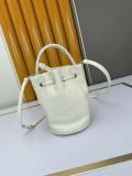 BALENCIAGA NAVY CABAS Bucket Bag White Size: 15-23-15cm