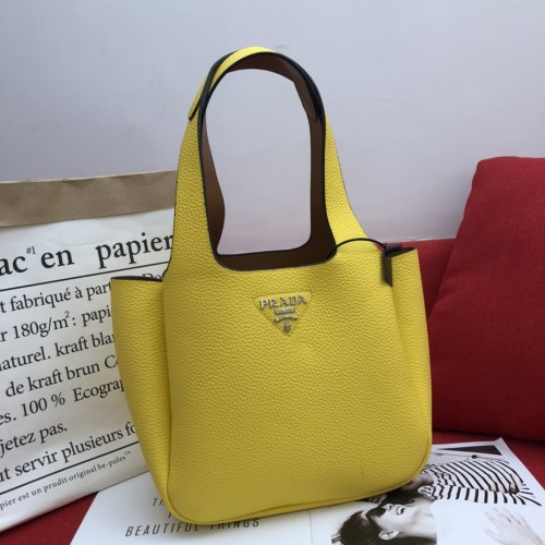 Prada Classic Handbag Double Handle Tote Bag Yellow Size: 21.5*25*14cm