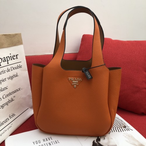 Prada Classic Handbag Double Handle Tote Bag Brown Size: 21.5*25*14cm