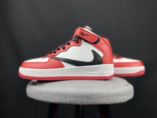 Nike Air Force 1 MID ST Barb Chicago White Red Unisex Sneakers Shoes